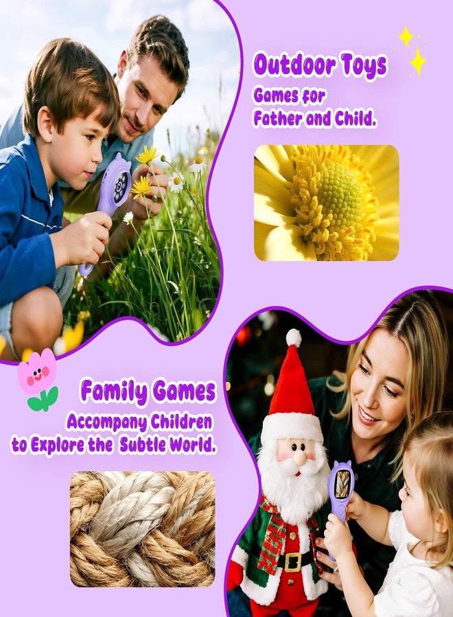 Ashfly Microscope for Kids - Mini Pocket Handheld Microscope for Toddlers-STEM Educational Science Kit Toys for Christmas Birthday Gifts Toys for 5 6 7 8 9 10 11 12 Year Old Girls（Purple） - Image 4